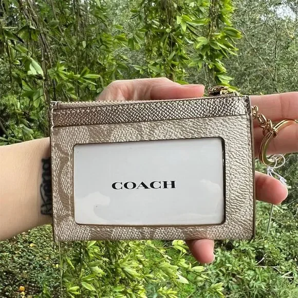 COACH Mini Skinny ID Case Cardholder Wallet & Keychain NWT CW966